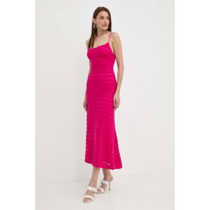 Šaty Bardot ADONI růžová barva, maxi, 57998DB3