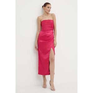 Šaty Bardot YANA růžová barva, midi, 59217DB
