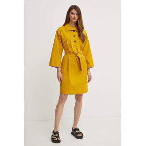 Bavlněné šaty Weekend Max Mara žlutá barva, mini, oversize, 2415221023600