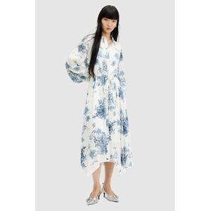 Šaty s příměsí hedvábí AllSaints SKYE DEKORAH DRESS maxi, WD629Z