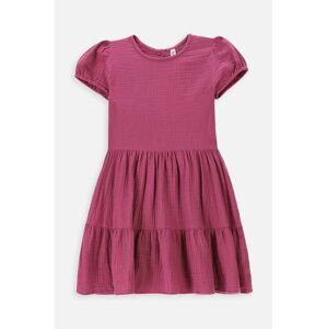 Dětské bavlněné šaty Coccodrillo fialová barva, mini