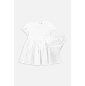 Dětské bavlněné šaty Coccodrillo bílá barva, mini