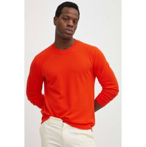 Bavlněný svetr United Colors of Benetton oranžová barva, lehký