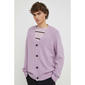 Vlněný svetr Won Hundred fialová barva, 2780-11084