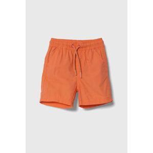 Dětské bavlněné šortky zippy oranžová barva, nastavitelný pas