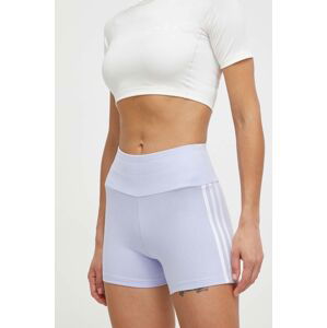 Kraťasy adidas Originals dámské, fialová barva, s aplikací, high waist, IR5499