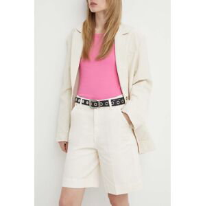 Džínové šortky BA&SH TODD dámské, béžová barva, hladké, high waist, 1E24TODD