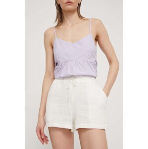 Bavlněné šortky Billabong Day Tripper bílá barva, hladké, high waist, ABJNS00277