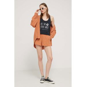 Bavlněné šortky Billabong Day Tripper oranžová barva, hladké, high waist, ABJNS00277