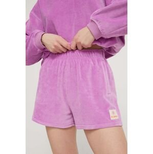 Kraťasy Billabong dámské, fialová barva, s aplikací, high waist, EBJNS00108