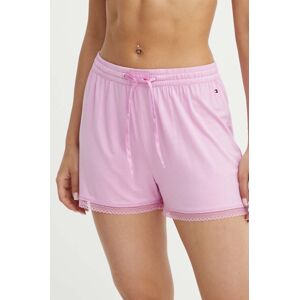 Šortky Tommy Hilfiger růžová barva, high waist, UW0UW05289