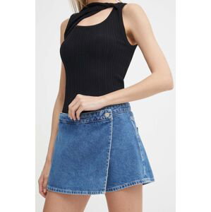Džínové šortky Calvin Klein Jeans dámské, hladké, high waist, J20J223300