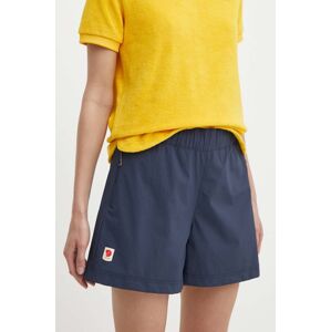 Outdoorové šortky Fjallraven High Coast tmavomodrá barva, high waist, F87034