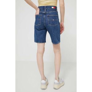 Džínové šortky Tommy Jeans dámské, hladké, high waist, DW0DW17634