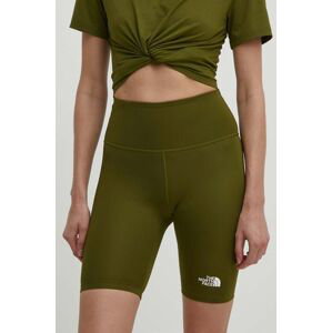 Sportovní šortky The North Face dámské, zelená barva, hladké, high waist, NF0A87JUPIB1