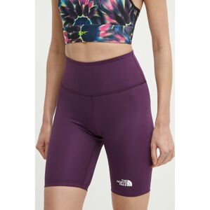 Sportovní šortky The North Face dámské, fialová barva, hladké, high waist, NF0A87JUV6V1