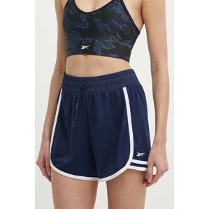 Tréninkové šortky Reebok Identity Training tmavomodrá barva, s aplikací, high waist, 100037712