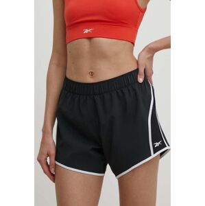 Tréninkové šortky Reebok ID Train černá barva, vzorované, high waist, 100034912