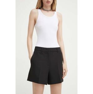Kraťasy Bruuns Bazaar RubySusBBWinta shorts dámské, černá barva, hladké, high waist, BBW3936