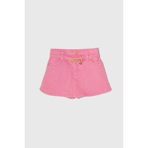 Dětská kalhotová sukně Pinko Up růžová barva, jednobarevná, nastavitelný pas