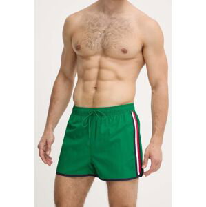 Plavkové šortky Tommy Hilfiger pánské, zelená barva, UM0UM03217