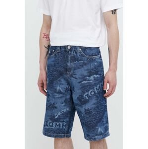Džínové šortky Tommy Jeans pánské, tmavomodrá barva, DM0DM18787