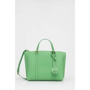 Kožená kabelka Pinko zelená barva, 102833.A1LF