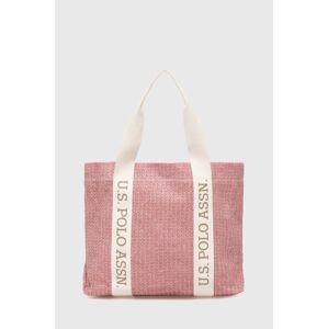 Plážová taška U.S. Polo Assn. růžová barva