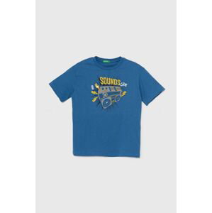 Dětské bavlněné tričko United Colors of Benetton s potiskem