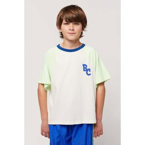 Dětské bavlněné tričko s dlouhým rukávem Bobo Choses zelená barva, s potiskem