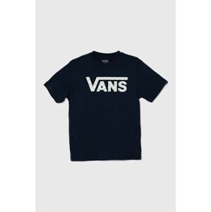 Dětské bavlněné tričko Vans BY VANS CLASSIC LOGO FILL BOYS tmavomodrá barva, s potiskem