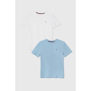 Dětské bavlněné tričko Tommy Hilfiger 2-pack tmavomodrá barva