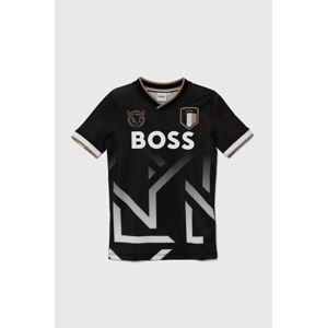 Dětské tričko BOSS černá barva, s potiskem, J50651
