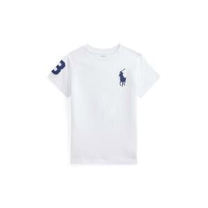Dětské bavlněné tričko Polo Ralph Lauren bílá barva, s potiskem, 322832907037