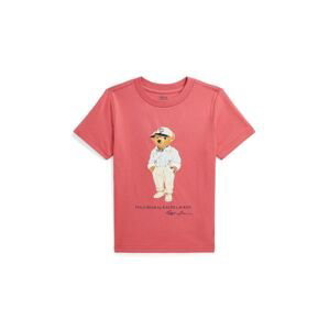 Dětské bavlněné tričko Polo Ralph Lauren červená barva, s potiskem, 322853828032