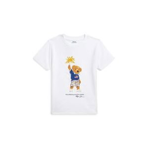 Dětské bavlněné tričko Polo Ralph Lauren bílá barva, s potiskem, 322853828034