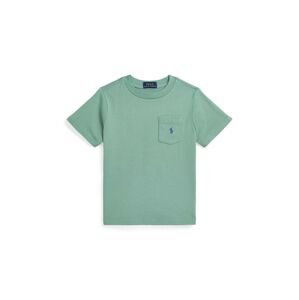 Dětské bavlněné tričko Polo Ralph Lauren zelená barva, 322942066005