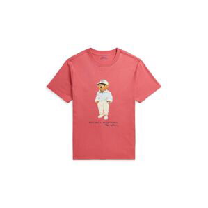 Dětské bavlněné tričko Polo Ralph Lauren červená barva, s potiskem, 323853828032