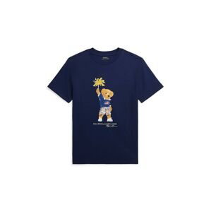 Dětské bavlněné tričko Polo Ralph Lauren tmavomodrá barva, s potiskem, 323853828033