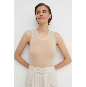 Top Dkny dámský, béžová barva, P4BSAP22