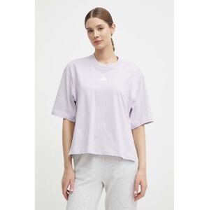 Bavlněné tričko adidas fialová barva, IS0877