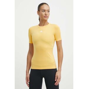 Tréninkové tričko adidas Performance Techfit žlutá barva, IT6727