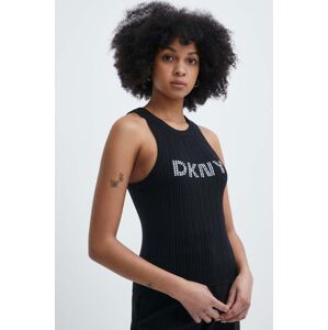 Bavlněný top Dkny HEART OF NY černá barva, D2B4A128