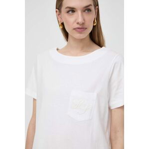 Bavlněné tričko Luisa Spagnoli bílá barva