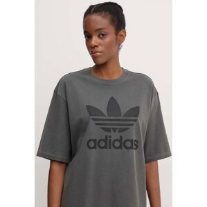 Bavlněné tričko adidas Originals Washed Trefoil Tee šedá barva, IN2268