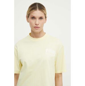 Bavlněné tričko Fila Linyi žlutá barva, FAW0764