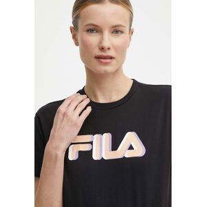 Bavlněné tričko Fila Londrina černá barva, FAW0765