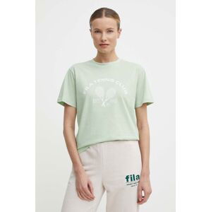 Bavlněné tričko Fila Luanda zelená barva, FAW0771