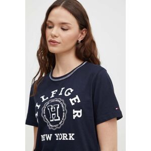 Bavlněné tričko Tommy Hilfiger tmavomodrá barva, WW0WW41575