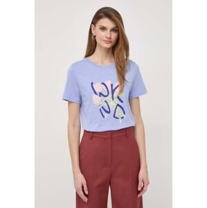 Bavlněné tričko Weekend Max Mara fialová barva, 2415971051600